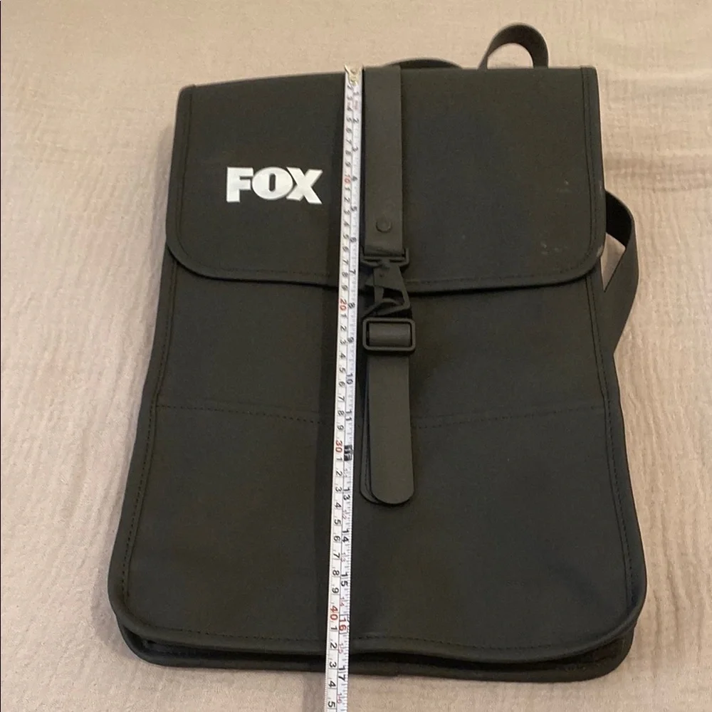 Rains Fox Black Laptop Backpack. Unisex model